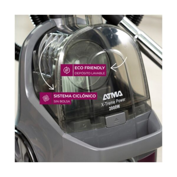 ASPIRADORA TRINEO X-TREME POWER 1.5 LITROS 2000W ATMA 94AS9021PI - Imagen 3