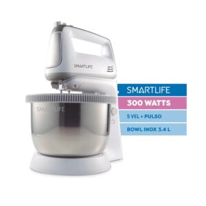 SMARTLIFE BATIDORA DE PIE 2 EN 1 CON BOWL INOXIDABLE 5 VELOCIDADES SL-HM5035IXPN