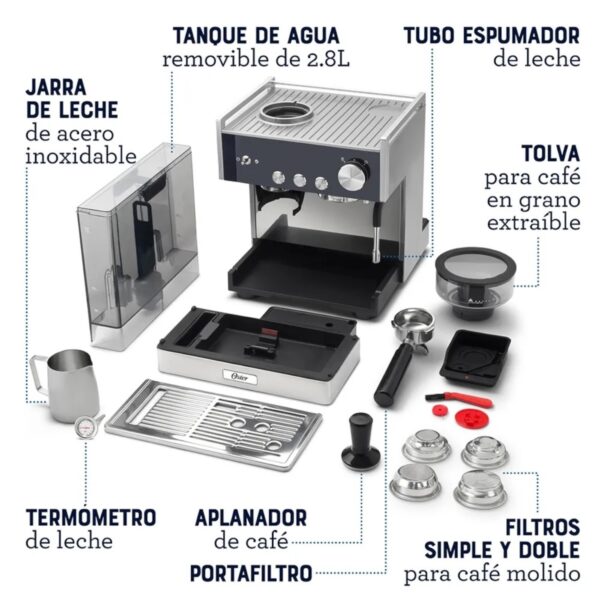 OSTER CAFETERA PARA ESPRESSO PERFECT BREW MÁXIMA BVSTEM7400 - Imagen 8