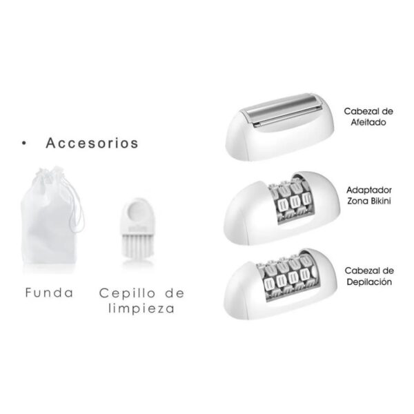 GAMA DEPILADORA SKIN PRO GO 2 ZONA SENSIBLE CABEZALES AFEITA COLOR BLANCO Y VERDE - Imagen 3