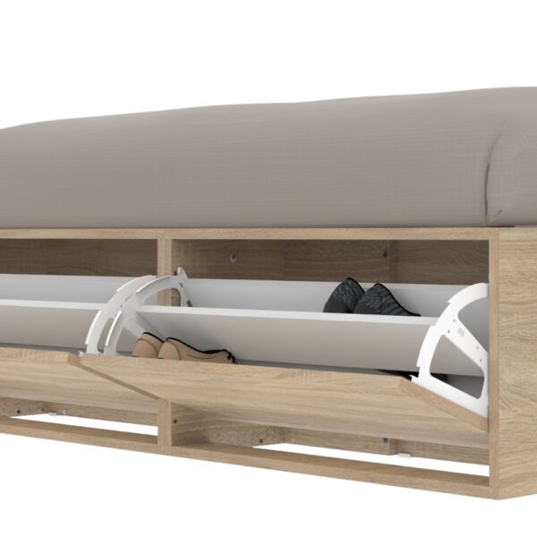 DIELFE CAMA MODERNA EXTENSIBLE BLANCA/ROBLE KENDAL 140X190 - Imagen 11