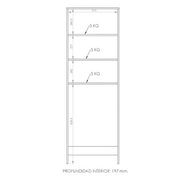 DIELFE MUEBLE SOBREINODORO 2 PUERTAS BLANCO - Imagen 4
