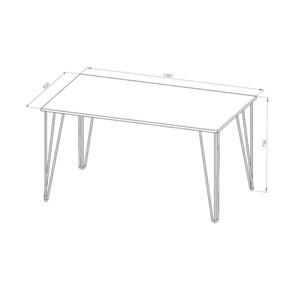 DIELFE MESA INDUSTRIAL RECTANGULAR 1.40M MKH140 - Imagen 3