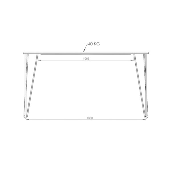DIELFE MESA INDUSTRIAL RECTANGULAR 1.40M MKH140 - Imagen 4