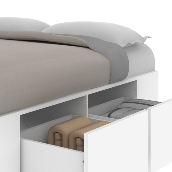 DIELFE CAMA MODERNA EXTENSIBLE BLANCA/ROBLE KENDAL 140X190 - Imagen 4