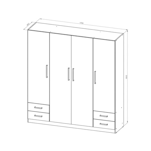 DIELFE PLACARD 4 PUERTAS DE ABRIR PAC170 - Imagen 5