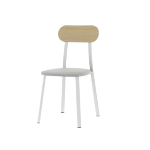 DIELFE SILLA BOLONIA CAÑO NEGRO/BLANCO - Imagen 2