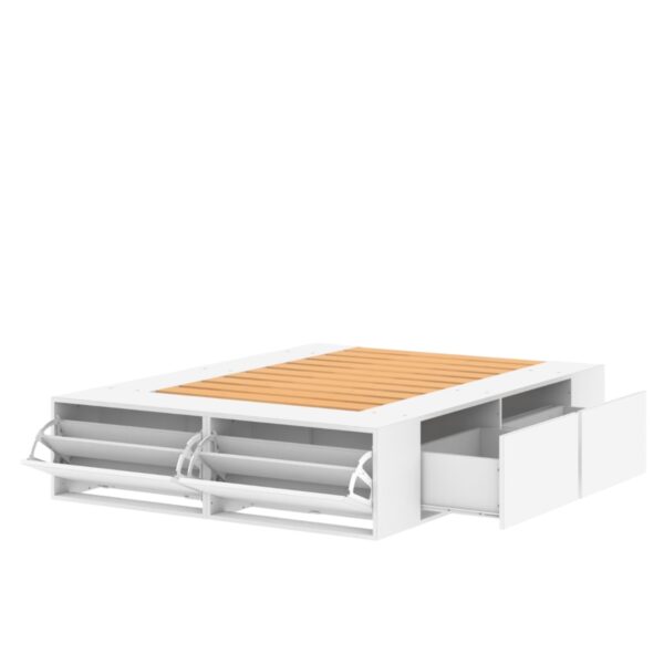 DIELFE CAMA MODERNA EXTENSIBLE BLANCA/ROBLE KENDAL 140X190 - Imagen 6