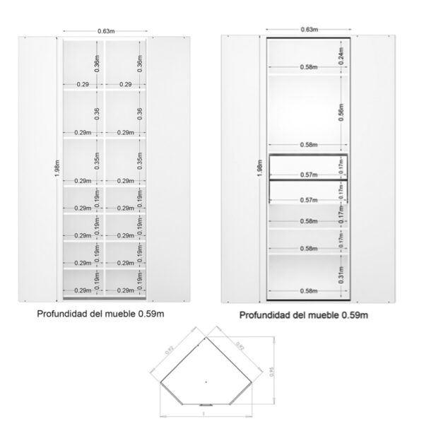 MUEBLE DE GUARDADO O ZAPATERO GIRATORIO CON ESPEJO Y CAJONES CORSALINI - Imagen 5