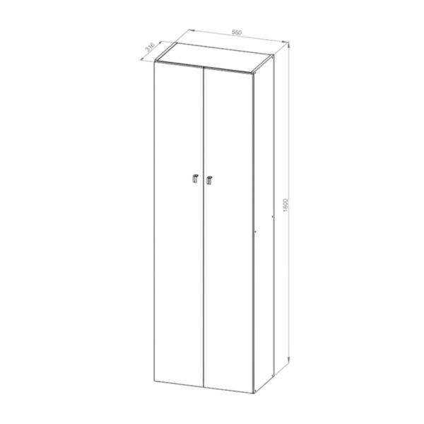 DIELFE DESPENSERO DE 2 PUERTAS GRANDE 4 ESTANTES BLANCO - Imagen 5