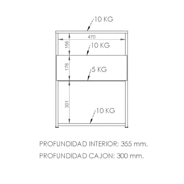 DIELFE MESA DE LUZ CLÁSICA 1 CAJÓN - Imagen 4