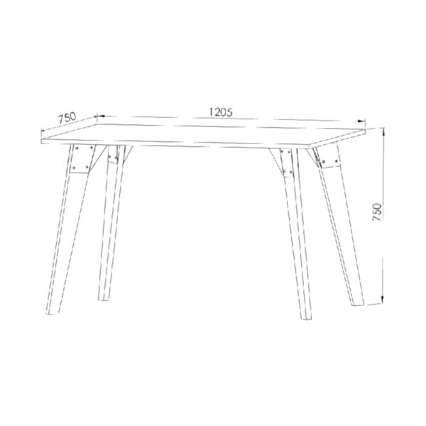 DIELFE MESA OSLO BLANCA/ROBLE NATURAL 1.20M - Imagen 2