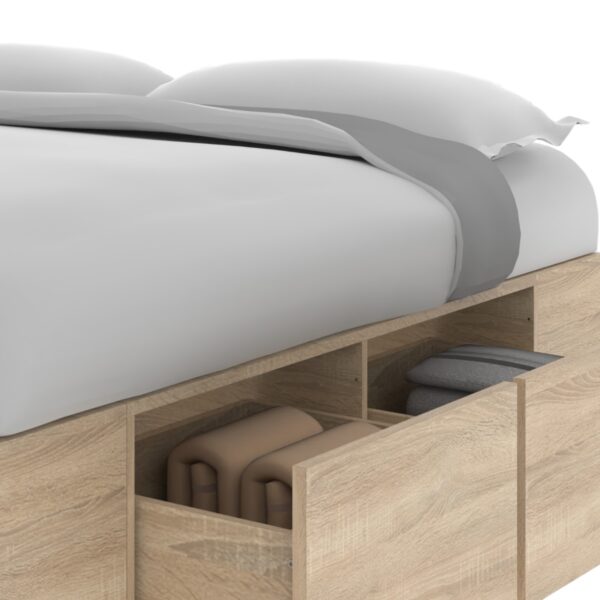 DIELFE CAMA MODERNA EXTENSIBLE BLANCA/ROBLE KENDAL 140X190 - Imagen 10