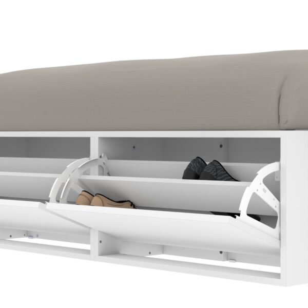 DIELFE CAMA MODERNA EXTENSIBLE BLANCA/ROBLE KENDAL 140X190 - Imagen 5