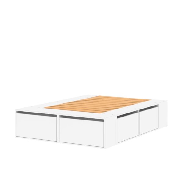 DIELFE CAMA MODERNA EXTENSIBLE BLANCA/ROBLE KENDAL 140X190 - Imagen 3