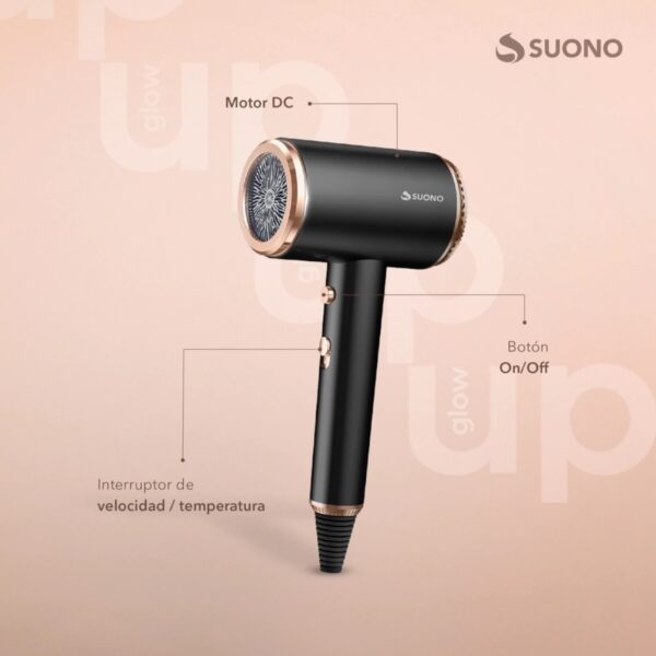 SUONO SECADOR PRO CON FUNCIÓN FRÍO 1600W NEGRO - Imagen 2