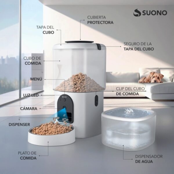SUONO COMEDOR Y BEBEDERO PETS WIFI Y CÁMARA - Imagen 3
