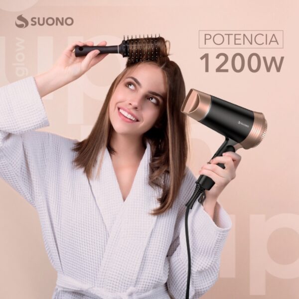 SUONO SECADOR DE PELO PLEGABLE NEGRO - Imagen 4