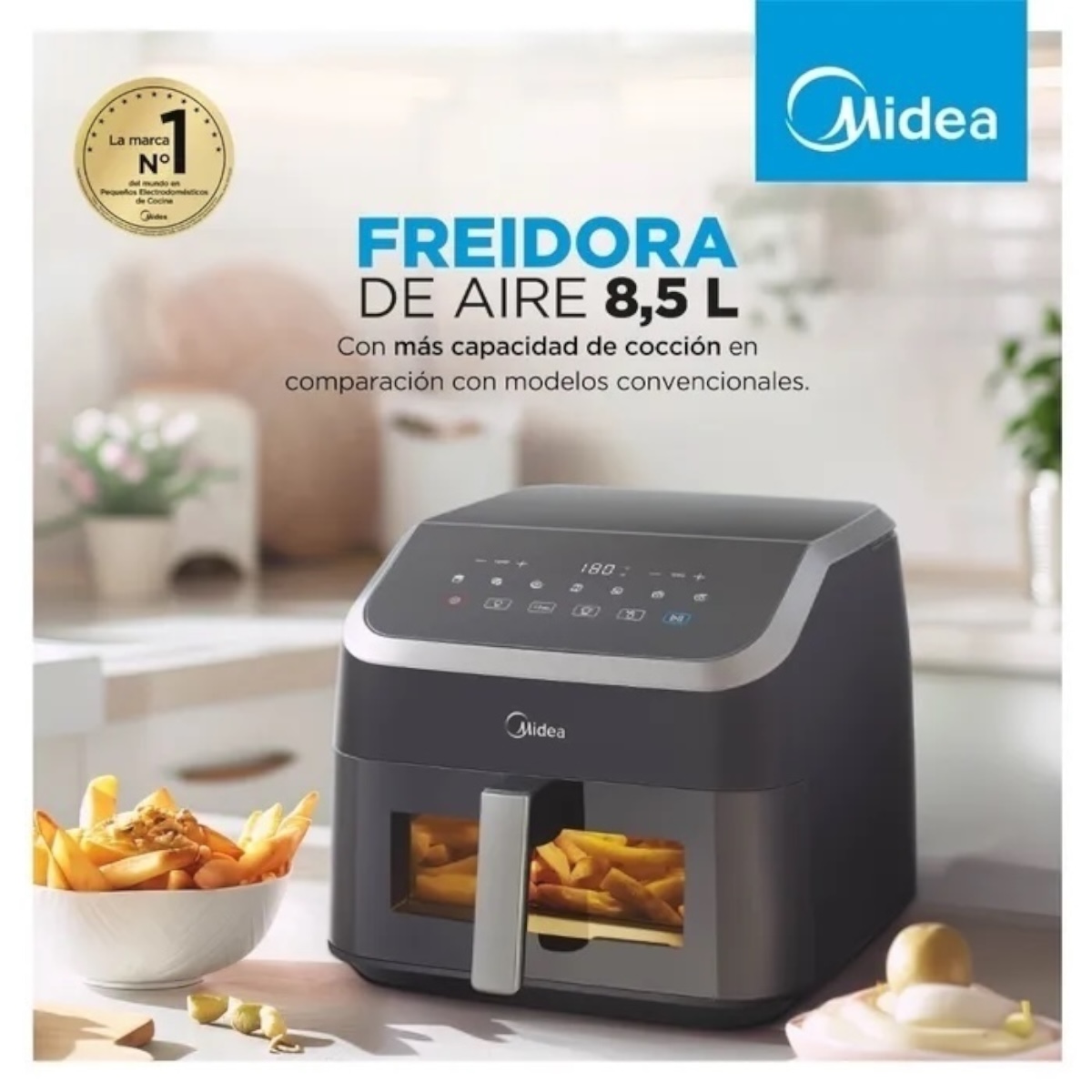 MIDEA FREIDORA DE AIRE 8.5L DIGITAL NEGRA - Imagen 6