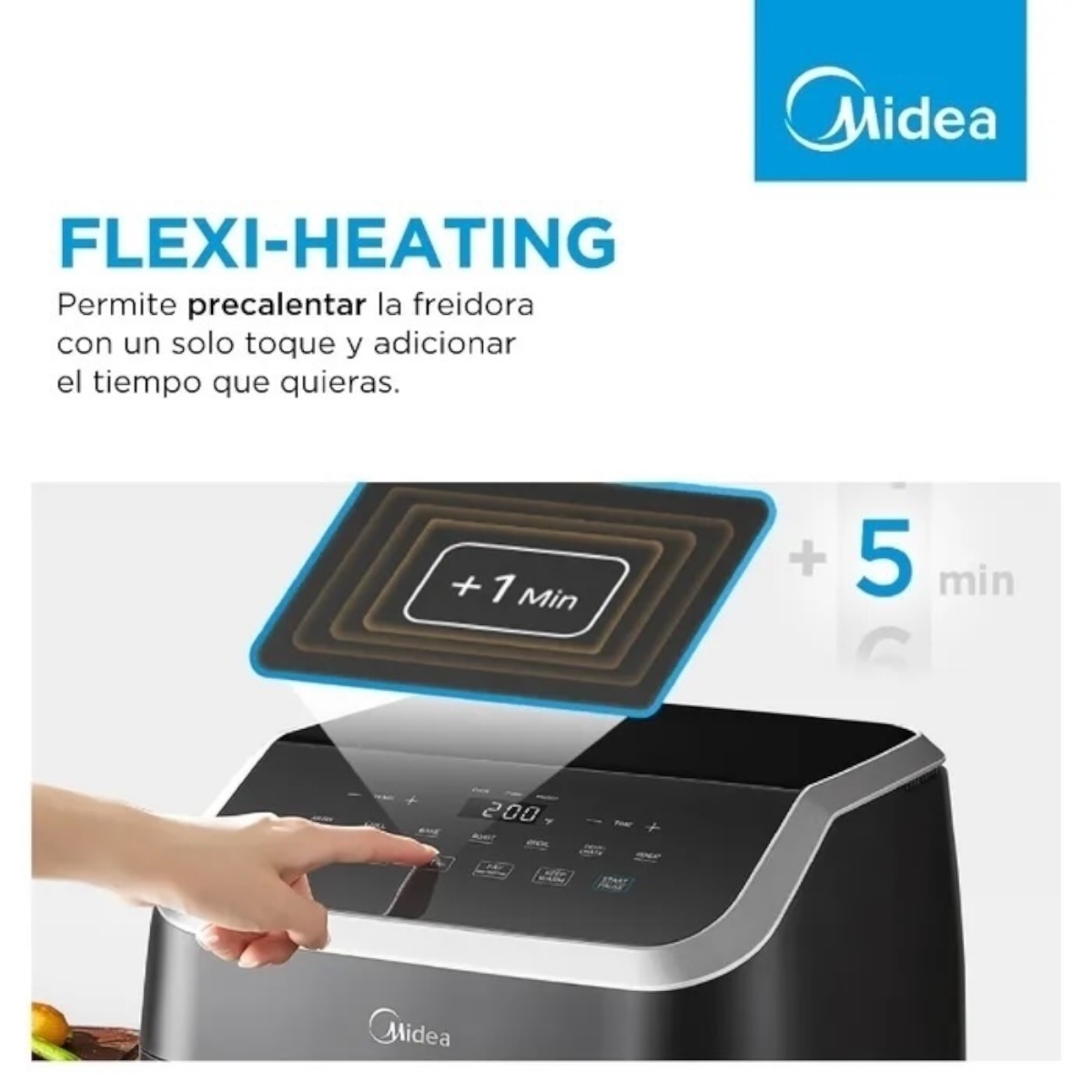 MIDEA FREIDORA DE AIRE 8.5L DIGITAL NEGRA - Imagen 8
