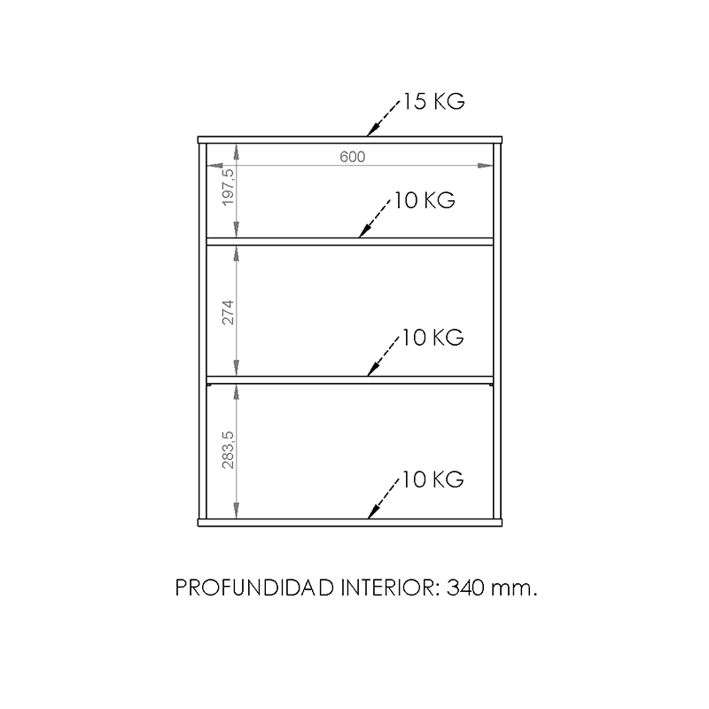 MUEBLE PARA MICROONDAS 2 ESTANTES 2 PUERTAS AXM060 - Imagen 7