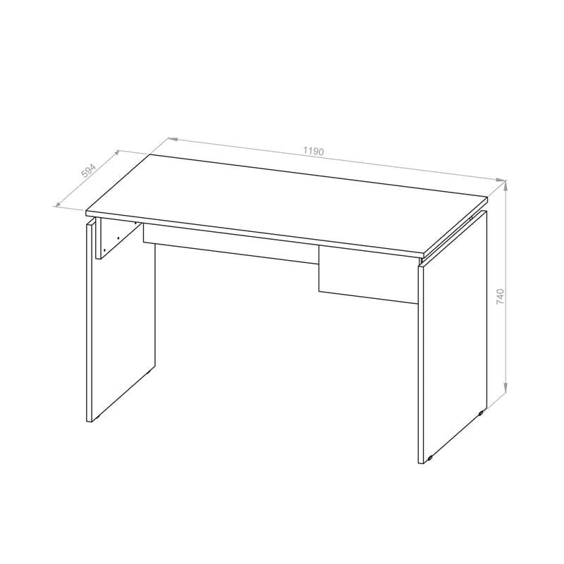 ESCRITORIO CLASICO 1 CAJON BZC120 - Imagen 2