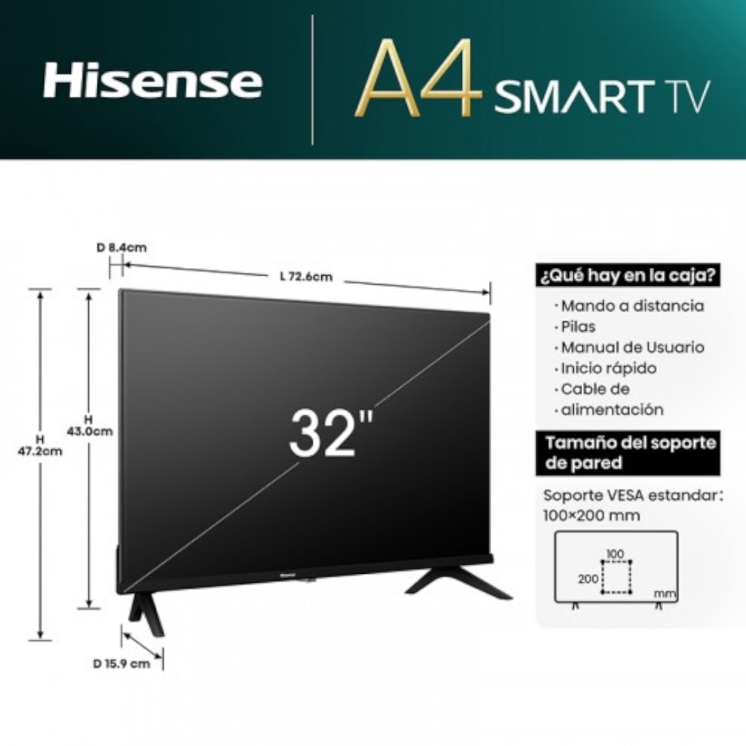 HISENSE SMART TV 32" HD A42K VIDAA - Imagen 8