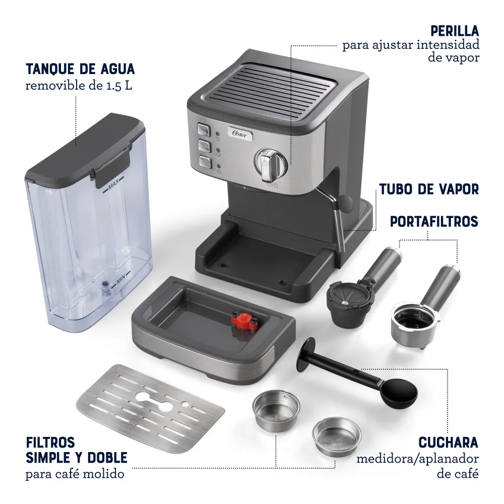 OSTER CAFETERA COMPACTA ESPRESSO15Bar BVSTEM5502 - Imagen 10