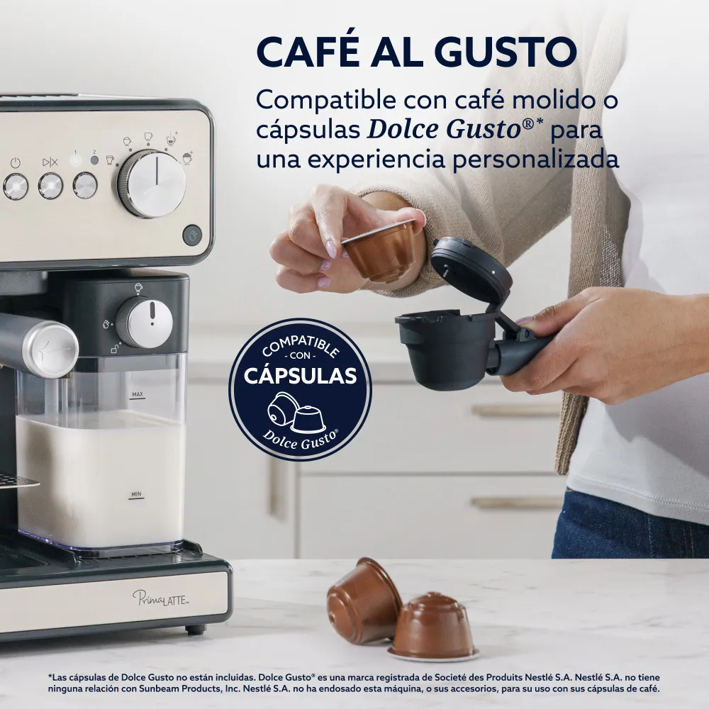 OSTER CAFETERA AUTOMÁTICA ESPRESSO PrimaLatte INOX BVSTEM6604SS - Imagen 5