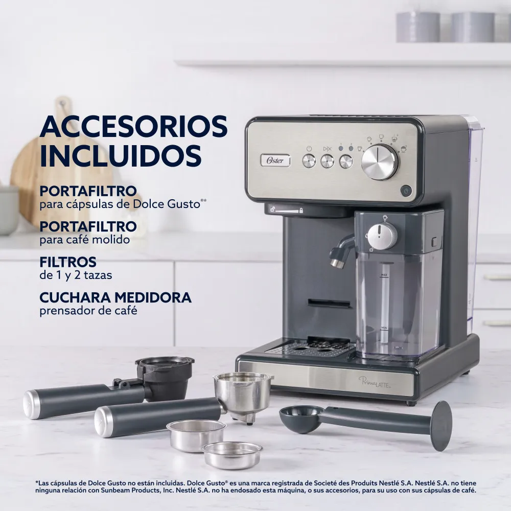 OSTER CAFETERA AUTOMÁTICA ESPRESSO PrimaLatte INOX BVSTEM6604SS - Imagen 8