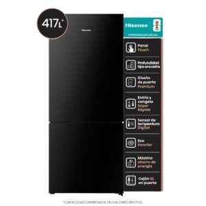 HISENSE HELADERA COMBI NO FROST IMVERTER 417L NEGRA RB3P422NEB