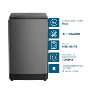 PHILCO LAVARROPAS AUTOMÁTICO 5KG CARGA SUPERIOR GRIS 94PHLS67GN