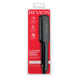 PLANCHITA DE PELO REVLON PLACAS ANCHAS CERÁMICA COLOR NEGRO RVST2182BLA2AV1