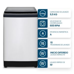 PHILCO LAVARROPAS CARGA SUPERIOR 9,5kg PHCS1402B2