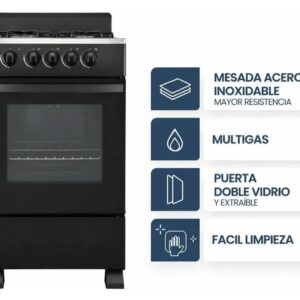 PHILCO COCINA MULTIGAS 50CM MESADA DE ACERO PHCN50NNS