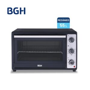 BGH HORNO ELÉCTRICO MECÁNICO CONVECCÍON ANTIADHERENTE NEGRO 55L